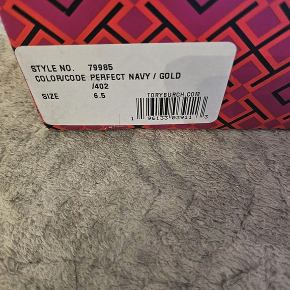 Double T Leather Medallion Slide Sandals$200 Navy Gold - Picture 6 of 6